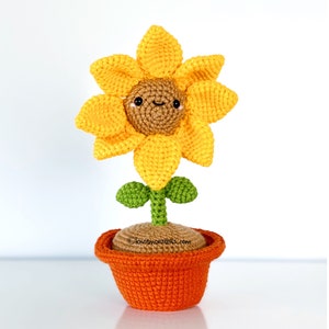 Sunflower Flower Pen Crochet PATTERN ONLY PDF Instant Download Amigurumi How to Patterns Beginner Easy Simple Basic Potted Plant Flowers