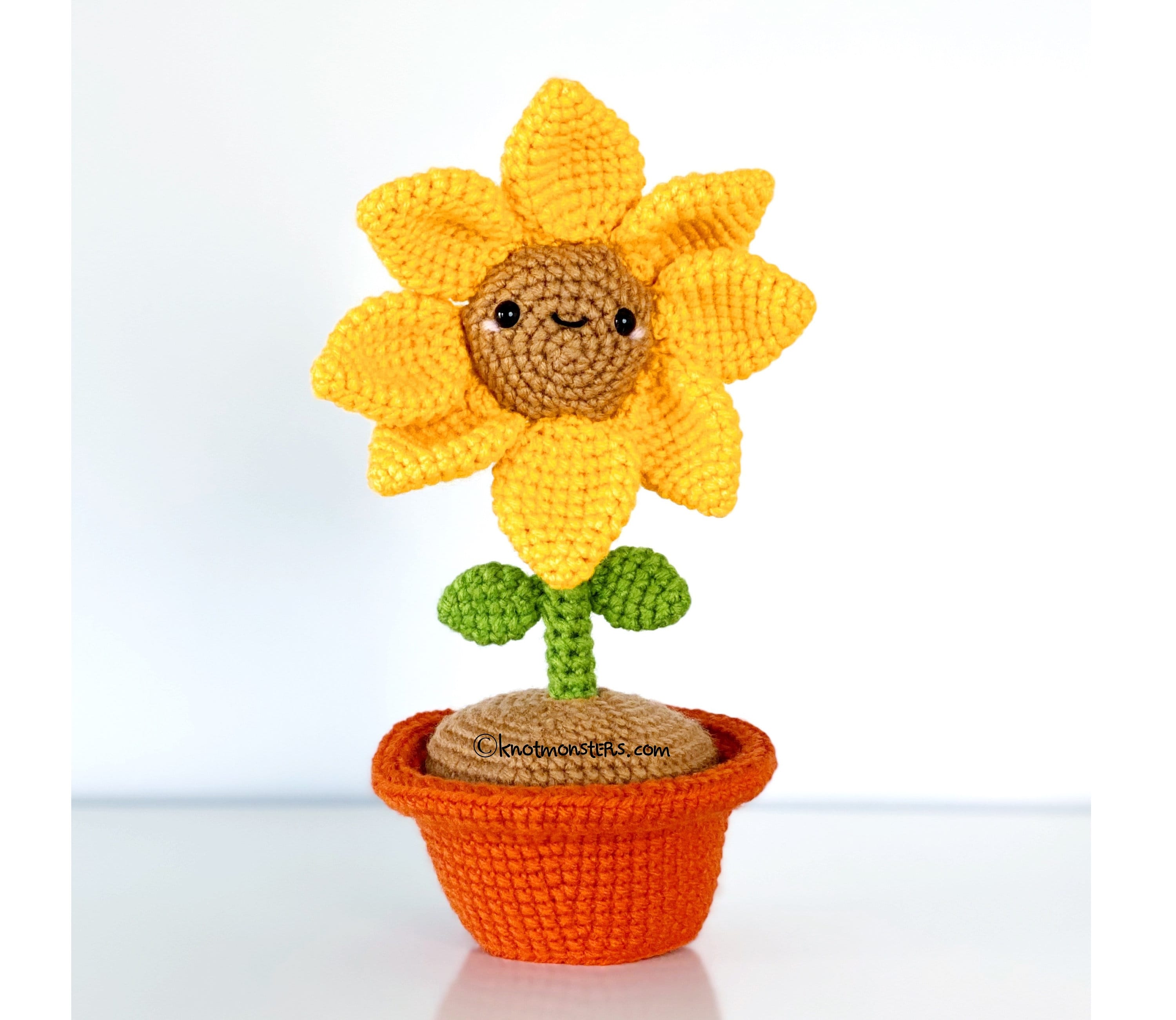 Girasole All'Uncinetto In Vaso – Pianta Artificiale Fatta A Mano, Decorazione Casa Ufficio Auto, Regalo Originale