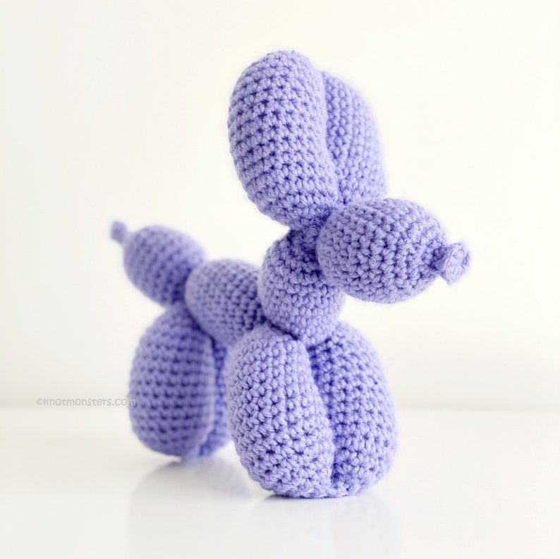 Balloon Animal Dog Crochet PATTERN ONLY Instant DOWNLOAD! Puppy Amigurumi, dog balloon animal crochet pattern, puppy balloon animal pattern image 1