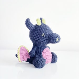 Dark Dragon Crochet PATTERN ONLY Instant DOWNLOAD! crochet, crochet pattern, amigurumi, dragon, sleeping, evil