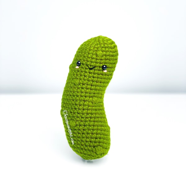 Pickle Cucumber Crochet Pattern! PATTERN ONLY PDF download Amigurumi Beginner Easy Simple Basic How to Tutorial Kawaii Cute Vegetable Veggie