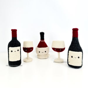 Lot de 30 motifs au crochet pour vins et spiritueux EBOOK PDF KnotMonsters Amigurumi Guide pratique pour débutants Tutoriel facile Nourriture Boissons Bouteille Verre de vin de image 4