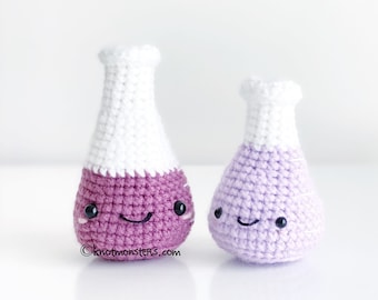 Erlenmeyer Flask Crochet PATTERN ONLY pdf DOWNLOAD! Amigurumi Crochet Patterns Beginner Easy Simple Basic Yarn Chemistry Science Nerd Geek