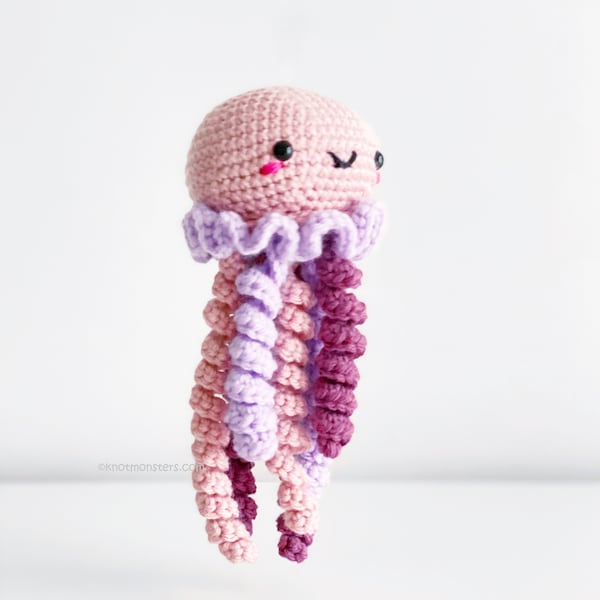 Jellyfish Octopus Crochet PATTERN ONLY Instant DOWNLOAD! Amigurumi Animal Doll Jelly Kawaii Rattle Jumbo Plush Toy Kit for babies keychain