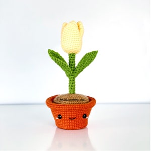 Tulip Flower Pen Crochet PATTERN ONLY PDF Instant Download Amigurumi How to Patterns Beginner Easy Simple Basic Potted Plant Flowers Plants