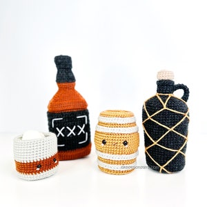 Lot de 30 motifs au crochet pour vins et spiritueux EBOOK PDF KnotMonsters Amigurumi Guide pratique pour débutants Tutoriel facile Nourriture Boissons Bouteille Verre de vin de image 6