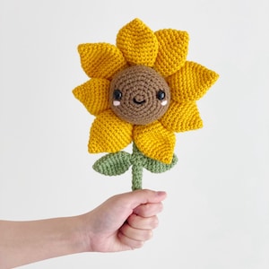 Sunflower Crochet PATTERN ONLY Instant DOWNLOAD Cute Rose Plant Sunny Bright Happy Toy Plush Summer Spring Knit Fun Party Adorable Baby image 2