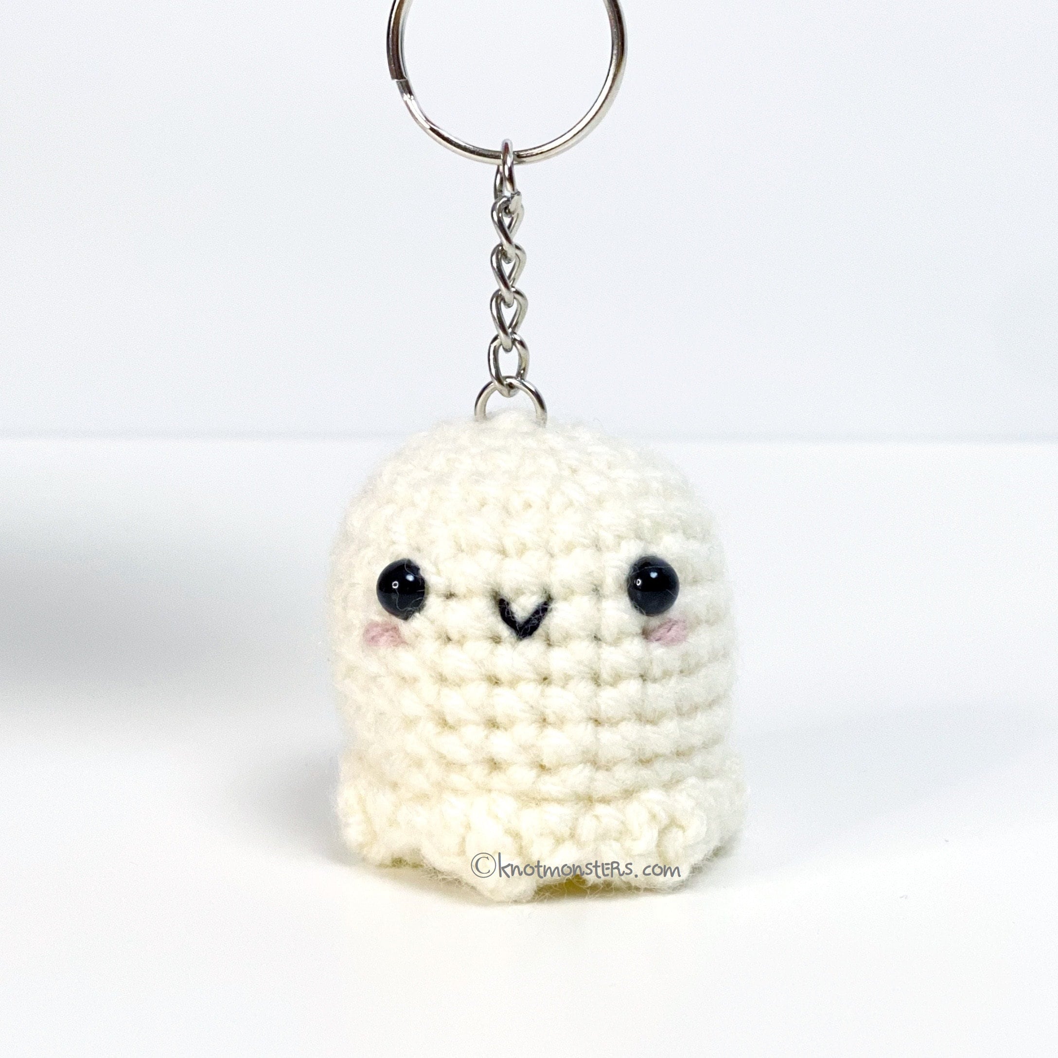 Sparkly Pink cute ghost 👻 glitter keychain