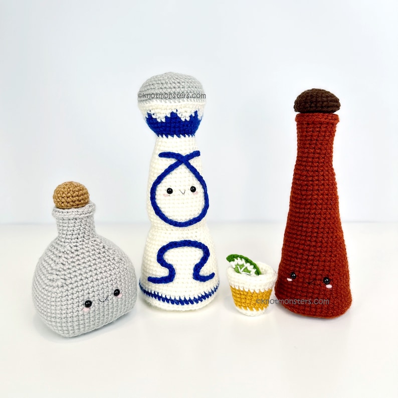 Lot de 30 motifs au crochet pour vins et spiritueux EBOOK PDF KnotMonsters Amigurumi Guide pratique pour débutants Tutoriel facile Nourriture Boissons Bouteille Verre de vin de image 9