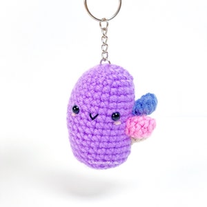 Kidney Keychain Crochet PATTERN ONLY! PDF download Amigurumi Beginner Easy How to Mini Miniature Keyring Key Chain Organ Doctor