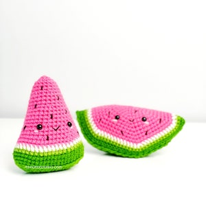 Wassermelonenkeilscheibe Häkelanleitung! NUR MUSTER! PDF download Amigurumi Anfänger Easy Simple Basic How to Tutorial Cute Fruit Fruits