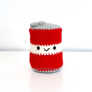 Soda Cola Can Crochet Pattern! PATTERN ONLY! PDF download Amigurumi Beginner Easy Basic Simple Kawaii How to Tutorial Cute Fast Food Snack