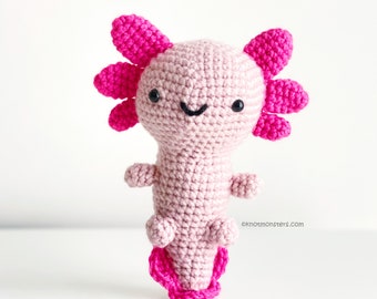 Axolotl Crochet PATTERN ONLY Instant DOWNLOAD! Amigurumi Stuffed Animal Doll Sea Creature Pink Mexican Salamander plush soft Toy Cute Kawaii