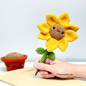 Sunflower Flower Pen Crochet PATTERN ONLY PDF Instant Download - Etsy