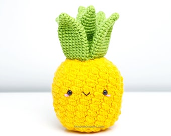 Pineapple Crochet Pattern! PATTERN ONLY! PDF download Amigurumi Beginner Easy Simple Basic How to Tutorial Kawaii Cute Fruit Fruits