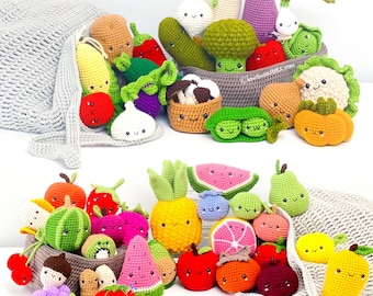 50 Crochet Pattern Bundle! EBOOK PDF KnotMonsters Farmer's Market Ed Amigurumi How to Beginner Easy Simple Basic Tutorial Fruit Vegetables