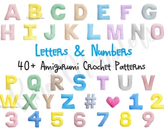 40+ Letters & Numbers Crochet Pattern Bundle! EBOOK PDF KnotMonsters Amigurumi How to Beginner Easy Simple Pillow Yarn Patterns Lot