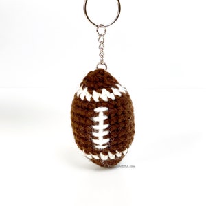 Football Keychain Crochet PATTERN ONLY! PDF download Amigurumi Beginner Easy How to Mini Miniature Keyring Key Chain Sports