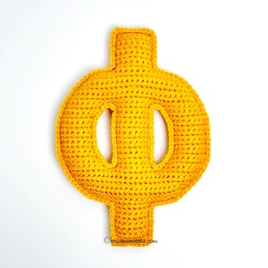 NUR Buchstabe Phi Häkelanleitung! PDF download Amigurumi Anleitung Anleitung How to Tutorial Anfänger Easy Alphabet Zeichen Symbole Griechisch