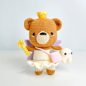 Tooth Fairy Teddy Bear Crochet Pattern! PATTERN ONLY! PDF download Amigurumi Beginner Easy Simple How to Tutorial Cute Dental Teeth Dentist