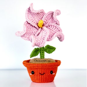 Hibiscus Flower Pen Crochet PATTERN ONLY PDF Instant Download Amigurumi How to Patterns Beginner Easy Simple Basic Potted Plant Flowers