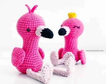 Flaming Flamingo Jo Crochet PATTERN ONLY Instant DOWNLOAD! Amigurumi Animal Doll Ornament Plush Plushie Plushy Softie Softy Toy Kit Hook Hat