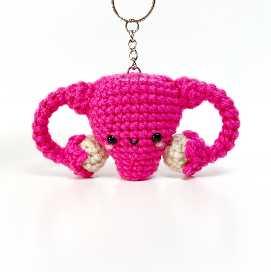 Uterus Keychain Crochet PATTERN ONLY PDF Download Amigurumi Beginner