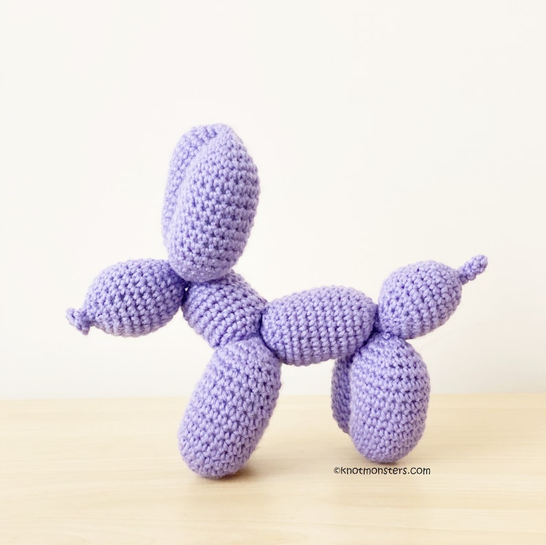 Balloon Animal Dog Crochet PATTERN ONLY Instant DOWNLOAD Puppy Amigurumi, dog balloon animal crochet pattern, puppy balloon animal pattern image 3