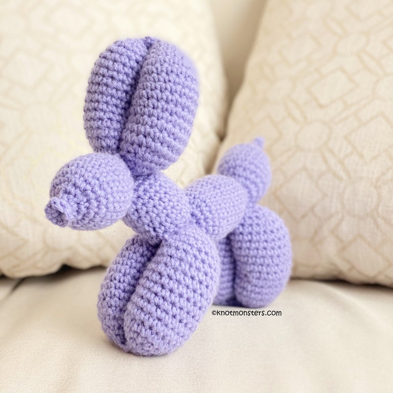 Balloon Animal Dog Crochet PATTERN ONLY Instant DOWNLOAD! Puppy Amigurumi, dog balloon animal crochet pattern, puppy balloon animal pattern image 2