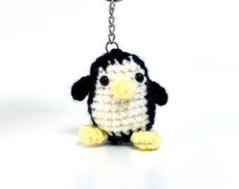 Pinguïn sleutelhanger haakpatroon ALLEEN! PDF-download Amigurumi Beginner Gemakkelijk te gebruiken Mini miniatuur sleutelhanger sleutelhanger