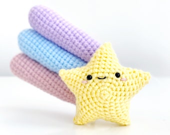 Shooting Star Crochet PATTERN ONLY pdf instant DOWNLOAD! Amigurumi Crochet Patterns Beginner Easy Simple Basic Tutorial Doll Outer Space