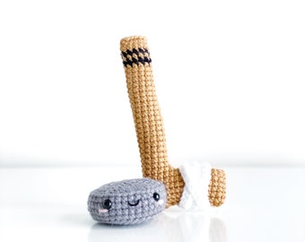 Bacchetta da hockey e disco all'uncinetto MODELLO SOLO DOWNLOAD in pdf! Modelli Amigurumi all'uncinetto Principiante Facile Semplice Base Filati Sport Palline sportive