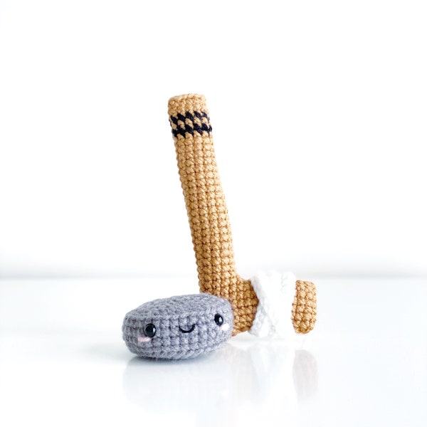 Hockey Stick &Puck Crochet PATTERN SEULEMENT pdf TÉLÉCHARGEMENT! Amigurumi Crochet Patterns Débutant Facile Simple Basic Fil Sports Sport Ball Balls