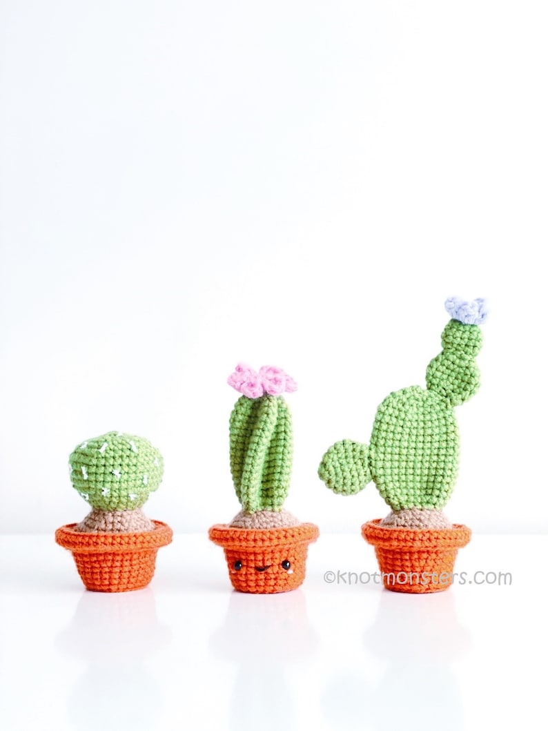 12 Crochet Mini Cactus Garden Patterns EBOOK PDF KnotMonsters Amigurumi Crochet Patterns Beginner Easy Simple Basic Plant Cacti Project Lot image 3