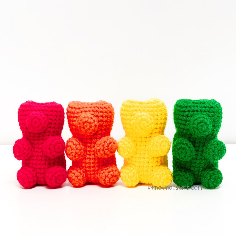 Gummy Bears Crochet Pattern PATTERN ONLY PDF download Amigurumi Beginner Easy Simple Basic How to Tutorial Desserts Treats Food Candy image 1