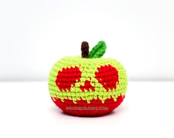 Poison Apple Crochet PATTERN ONLY! PDF download Amigurumi Beginner Easy Simple Basic How to Tutorial Kawaii Poisoned Poisonous Apples Spooky