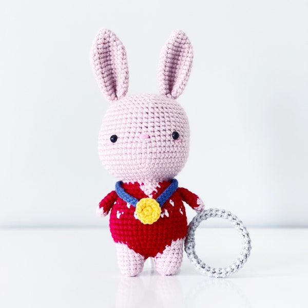 Gymnast Bunny Rabbit Crochet PATTERN SOLAMENTE pdf DESCARGA instantánea! Patrones Amigurumi Crochet Principiante Fácil Sencillo Básico Olimpiadas Gimnasia