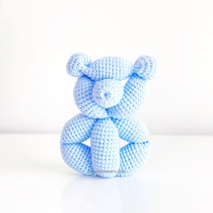 Teddy Bear Balloon Animal Crochet PATTERN ONLY Instant DOWNLOAD! Amigurumi, balloon animal crochet pattern