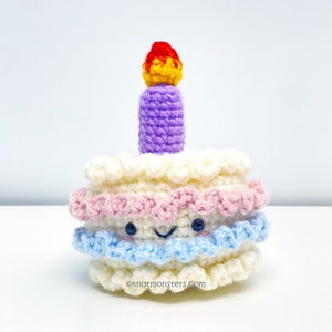 Birthday Cake Crochet Pattern! PATTERN ONLY! PDF download Amigurumi Beginner Easy Simple Basic How to Desserts Treats Food Frosting Candle