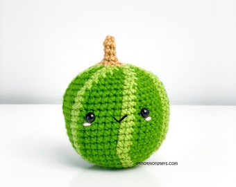 Mini Watermelon Crochet Pattern! PATTERN ONLY! PDF download Amigurumi Beginner Easy Simple Basic How to Tutorial Kawaii Cute Fruit Fruits