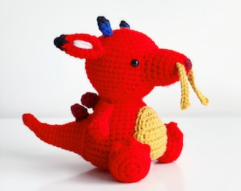 Red Asian Dragon Crochet PATTERN ONLY Instant DOWNLOAD! crochet, crochet pattern, crochet, amigurumi, dragon