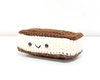 Ice Cream Sandwich Crochet Pattern! PATTERN ONLY! PDF download Amigurumi Beginner Easy Simple Basic How to Desserts Treats Food Chocolate
