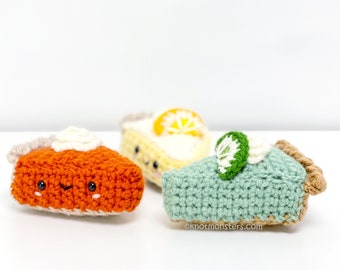 Slice of Pie Keylime Lemon Pumpkin Crochet Pattern! PATTERN ONLY! PDF download Amigurumi Beginner Easy Simple Basic Desserts Treats Food