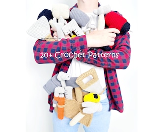 20+ Tool Kit Crochet Pattern Bundle! EBOOK PDF KnotMonsters Amigurumi How to Beginner Easy Simple Set Play Toys Yarn Set