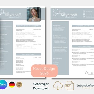 Application template, resume template, CV, application templates in German, tabular resume - modern & easy to edit with CANVA!