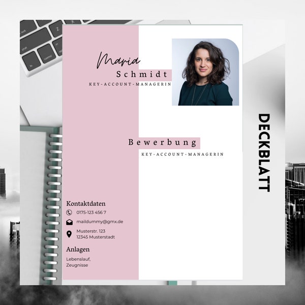 Application template, resume template, CV, application templates German, tabular resume - modern & easy to create with CANVA!