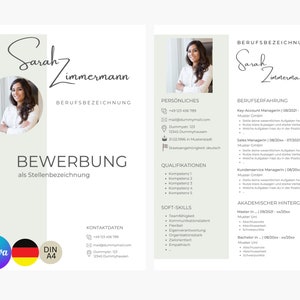 Application template German CV template German application layout Application folder template CV in tabular German layout - CANVA