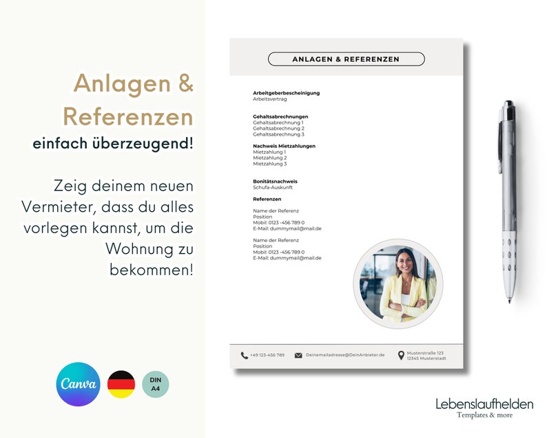 Wohnungsbewerbung modern Vorlage Bewerbung Wohnung Paar Single deutsch professionell Wohnungsbewerbung Vorlage Familie kreativ nur für Canva image 4