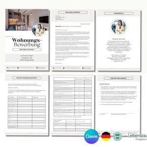 Wohnungsbewerbung modern Vorlage Bewerbung Wohnung Paar Single deutsch professionell Wohnungsbewerbung Vorlage Familie kreativ nur für Canva image 5