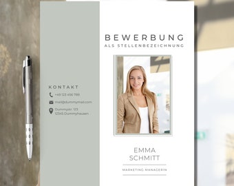 Application template, resume template, CV, application templates German, tabular resume - modern & easy to edit with CANVA!